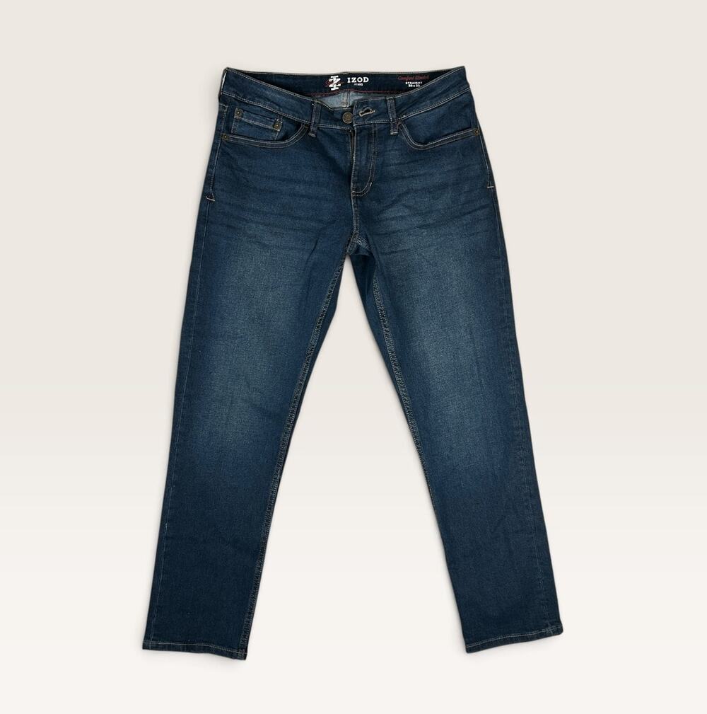 IZOD Saltwater Jeans Mens 30x30 Comfort Stretch Straight Dark Wash